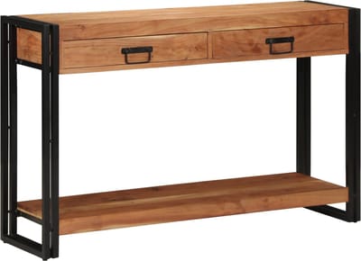vidaXL Wandtafel met lade Bruin 120 x 33 x 75 cm Massief Acaciahout
