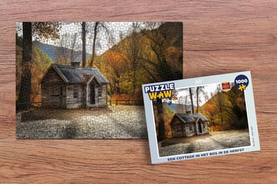 Puzzel Een cottage in het bos in de herfst - Legpuzzel - Puzzel 1000 stukjes volwassenen