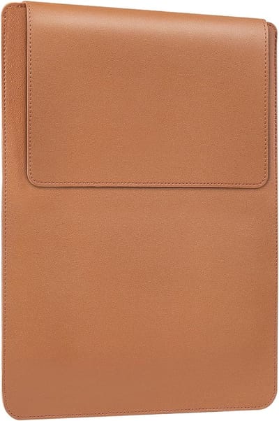 Dunne en veelzijdige 13 Inch Laptop Sleeve met standaardfunctie, PU leer, ideale bescherming voor laptops