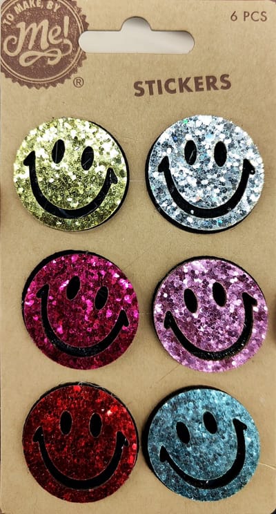 Stickers smileys - glitter smileys - #843 - decoratie smileys