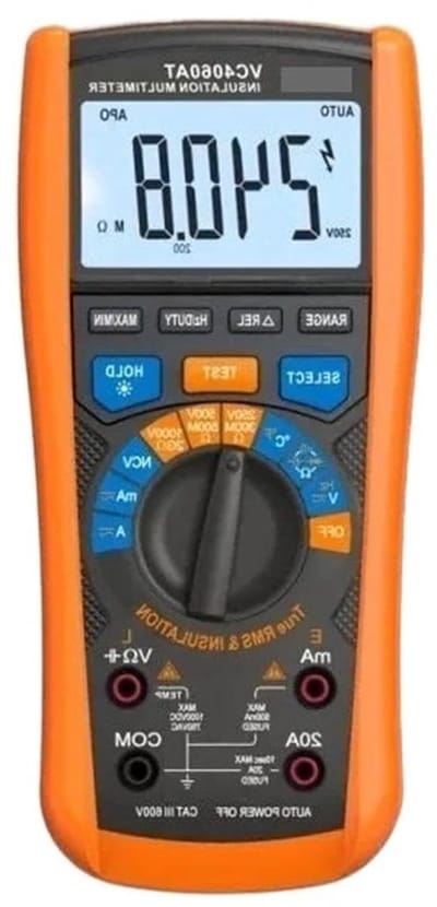 Isolatietester Multimeter - Elektrische Tester - Elektrische Audits - 2-in-1 Functie - 1000V 2GΩ - Zwart