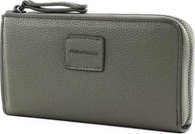 FREDsBRUDER Leren Portemonnee Lanbe Zip Around Wallet Sage Kaki