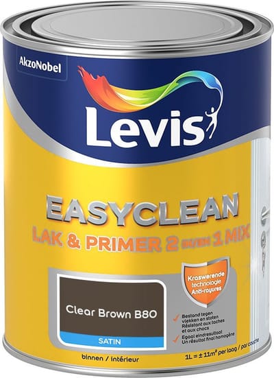 Levis - Easyclean Lak & Primer 2-In-1 Mix - Clear Brown B80 - Mengverf - 1 L