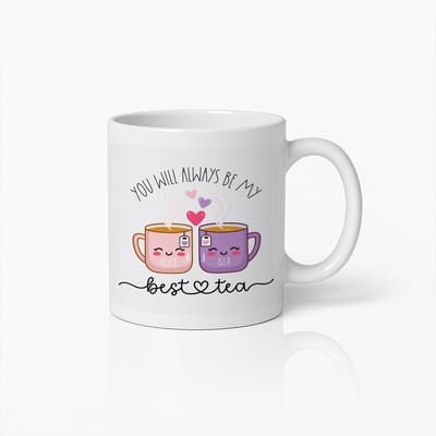 Beste Thee Vrienden Mok 330 ml – “You Will Always Be My Best Tea” Gepersonaliseerde Naam Koffiemok – Schattig Vriendschap Cadeau