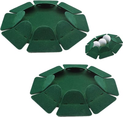 2 stuks - Golf Putting Cup, gevlokt oppervlak, allround oefengat, indoor/outdoor oefengathulp 18 cm (groen)