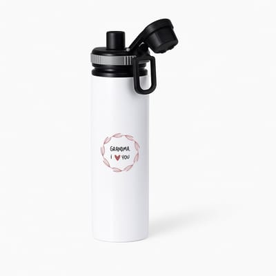 Hacebo® - grandpa I love you waterfles met draaidop grijs - Opa - de liefste opa - verjaardagscadeau - verjaardag - cadeau - cadeautje voor opa - opa artikelen - kado - geschenk - gift - water fles - 850ML