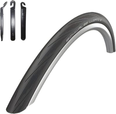 Racebanden Set - Fietsbanden Clincher - Fietsen Onderhoud - Inclusief Bandenlichters - 28 inch - Zwart