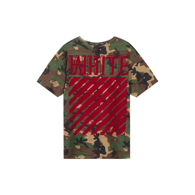 Off-White Camouflage Rood Fluweel Korte Mouw T-shirt Heren Tops Camouflage-Groen OMAA001F150580189920 XS black
