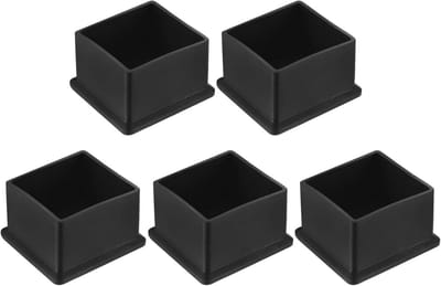 5x Vierkante Stoeppootdoppen PVC 49x49mm - Stille Vloerbeschermers voor Houten Vloeren en Terrasstoelen