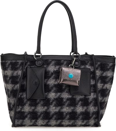 Gabs Schoudertas Isabel Pied De Poule Ruga Shoulderbag Pied De Poule Grigio / Nero + Nero Zwart Grijs