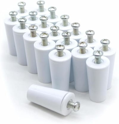 Rolluikstoppers - Aanslagstoppers Reserveonderdelen - Voorkomen dat gordijn wegglijdt - Versterkte wanden - 60 mm - Wit