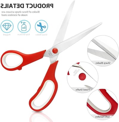 Multifunctionele Scharen van 20 cm met Ultra Scherpe Bladen en Comfort Grip Handvatten voor School, Kantoor en Creatieve Projecten