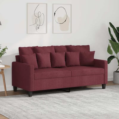 Vidaxl Bank 2-zits, Wijnrood, 140 Cm, Bekleed met Stof