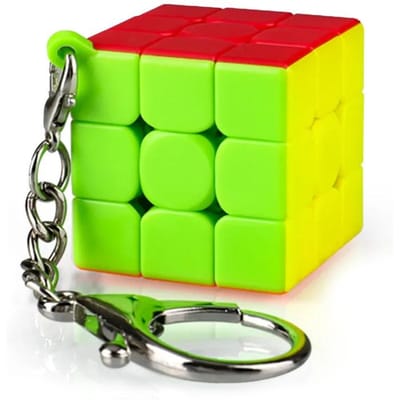 Mini Rubik's Cube Porte-clés Puzzle de Décompression Cubes Professionnels Vitesse Éducatifs Pendentif pour Adultes/ Enfants