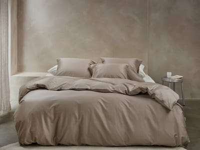 Yumeko dekbedovertrek katoensatijn warm taupe 200x200 + 2/60x70 - Bio, eco & fairtrade