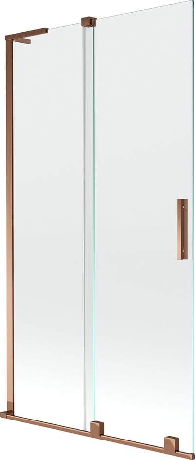 Mexen Velar L badwand scherm 2-delige schuifdeur 100 x 150 , transparant, roze goud - 896-100-003-01-60