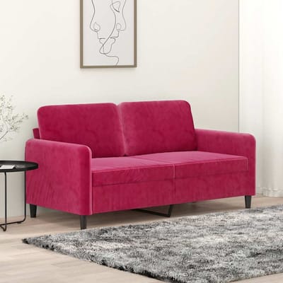 vidaXL - Tweezitsbank - 140 - cm - fluweel - wijnrood