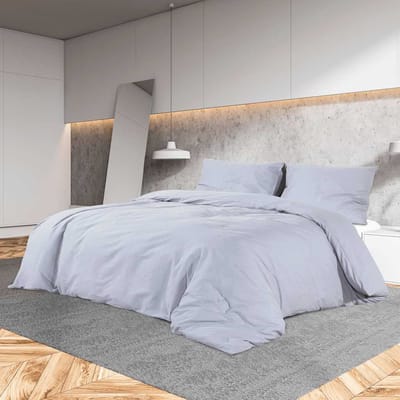 vidaXL - Dekbedovertrekset - 140x200 - cm - katoen - grijs