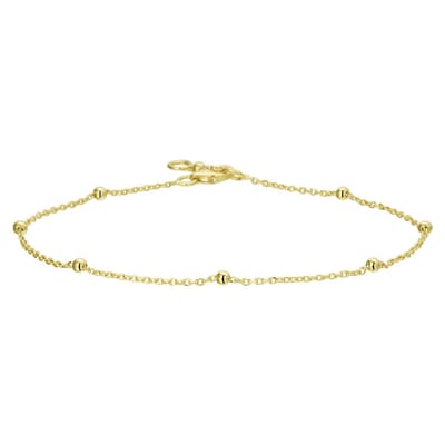 14K Geelgoud Armband Anker Bolletjes 1,0 Mm 17 - 19 Cm 4028278