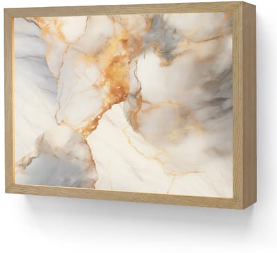 Wandlamp 40x30 cm - Oplaadbaar - Marmer - Grijs - Goud - Wandlampen binnen woonkamer - Slaapkamer lamp - Decoratieve nachtlamp - Vloerlamp draadloos