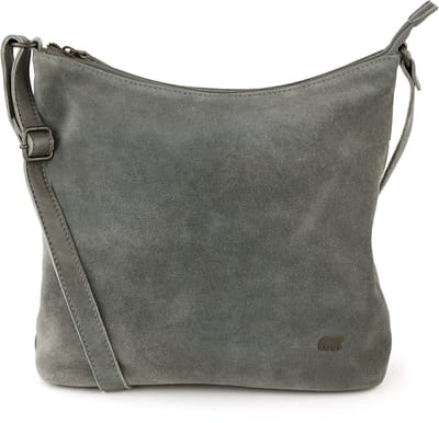 Bear Design Amber Suede Leren Schoudertas - Grijs