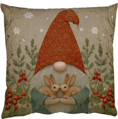 Sierkussens - Kussentjes Woonkamer - 50x50 cm - Kerstgnome - Konijntjes - Kleurrijk