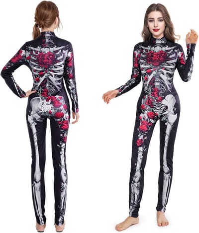 Halloween Skeletenkostuum voor Dames - Perfect voor Feestjes, Carnaval en Halloween Vieringen