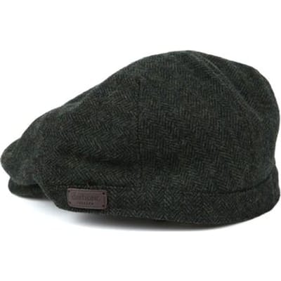 Barbour Barlow Flat Cap Herringbone Donkergroen - Maat M - Heren