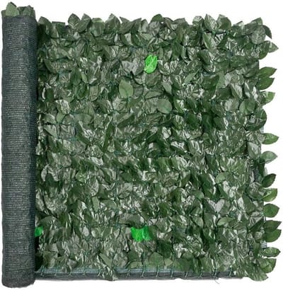 Kunstheg Groen - Imitatieleer Heg - Inkijkbescherming Tuin - 95% Schaduwdoek - 150x1000 cm - Groen