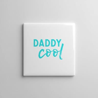 Daddy Cool Tekst Decoratieve Tegel 15×15 cm – Stijlvolle Cadeautegel voor Vader, Huis & Kantoor Decor