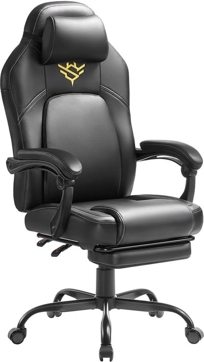 SONGMICS HOME - Gaming Stoel - Ergonomische Bureaustoel - In Hoogte Verstelbaar en Draaibaar - Met PU-Bekleding