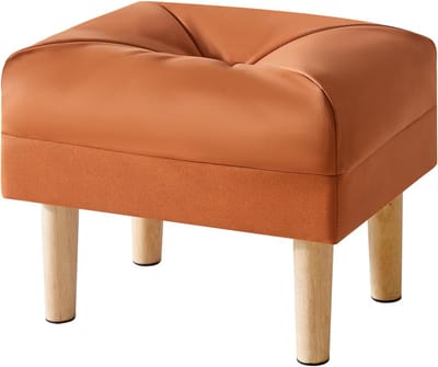 YMYNY Petit Poef Ottoman, Chaise avec Siège Rembourré en Éponge, Repose-Pieds, Tabouret Bas en Bois Pour Chambre à Coucher, Salon, Entree, 40×29×32CM HBD040J