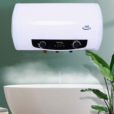 Elektrische Boiler - Warmwater Opslag - Direct Warm Water - Horizontale Montage - 50 Liter Capaciteit - Wit
