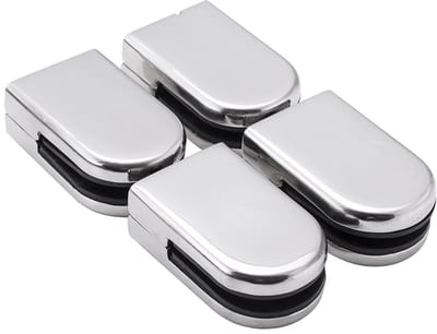 Dailygoods- Glashouder 4 Stuks - Platte Klemhouder - Glasklem - Aansluiting - Geschikt voor Glasdikte 6-8 mm - 304 Roestvrij Staal - Glasbevestiging