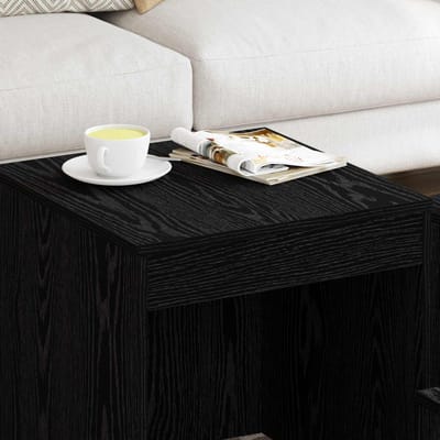 vidaXL - Salontafel - 3 - st - Zwart - Eiken - 45 - x - 45 - x - 45 - cm - Bewerkt - hout