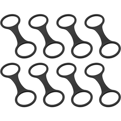 8 Stuks Duik Snorkel Masker Houder Makkelijk te Gebruiken Figuur 8 Connector Buis Houder Duurzaam voor Duik Snorkel Zwart 8 stuks black