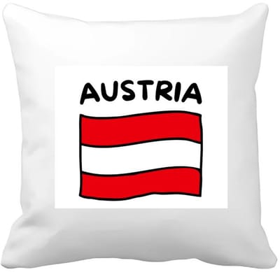 Akyol - austria vlag Kussen hoes - Oostenrijk - reizigers - toerist - verjaardagscadeau - souvenir - vakantie - 40 bij 40 cm