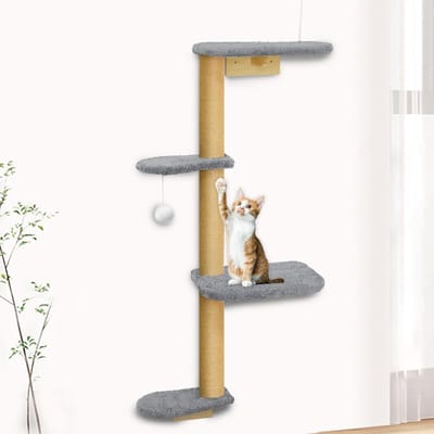 Famanu - Wandplatform met klimfunctie, krabmeubel voor actieve katten