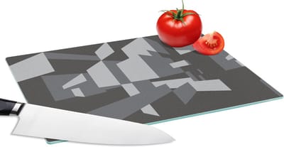Glazen Snijplank - 28x20 - 3D - Patronen - Zwart Wit - Snijplanken Glas