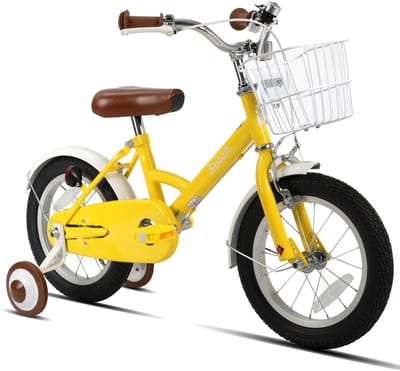STITCH Little Wizard Kinderfiets 12 inch – Geel Unisex Fiets met Zijwieltjes & Mandje – 4-7 jaar