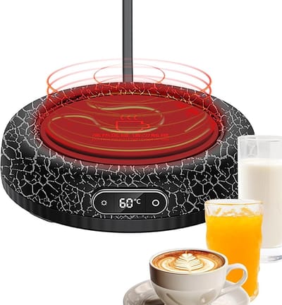 Koffieverwarmer - Bekerwarmer Dranken - Warme Dranken Houden - Automatische Uitschakeling - 11.9 x 11.9 x 3.2 cm - Zwart