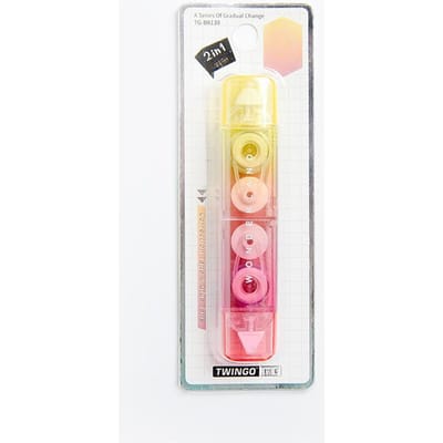 1 stuks Geleidelijke Kleurcorrectietape & Lijmtape Regenboog Design 2-in-1 Dubbelzijdige Corrigerende & Plakband F7414 oranje