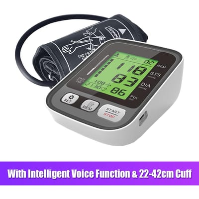 JZ256A Bovenarmbloeddrukmeter met grote manchet / 2 gebruikersmodus / 3 kleuren achtergrondverlichting / LCD-scherm Automatische bloeddrukmeter With Voice Function & 2242cm Cuff