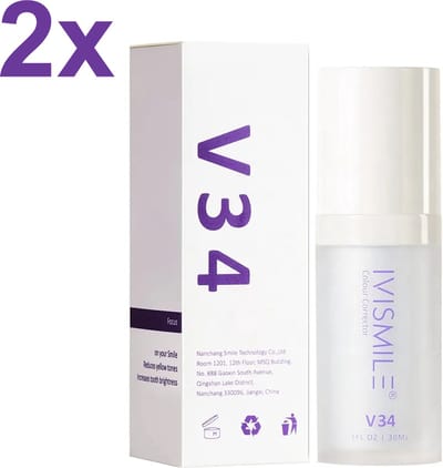 IVISMILE - V34 - Whitening Foam - Paarse Schuim - Tandpasta - 2 in 1 - 2x 30ml - DUOPAK
