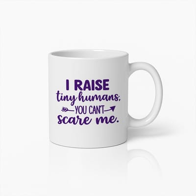 Grappige Mama Mok 330ml – Ik Voed Kleine Mensen op Jij Kunt Me Niet Bang Maken Koffiebeker – Humoristisch Cadeau voor Moeders