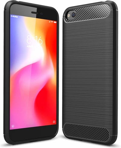 Forcell Carbon Case Flexible Cover geschikt voor Xiaomi Redmi Go - zwart