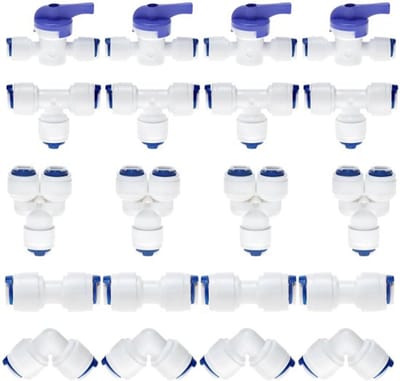 NTHProducts - Waterfilter Aansluitingen - 20 Stuks - Geschikt voor RO Systemen - 1/4 Inch - Kunststof - Levensduur - Voor Koelkasten en Koffiemachines