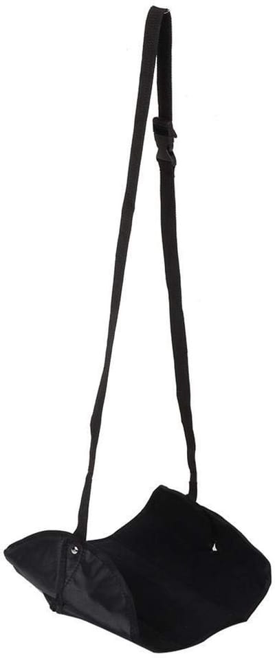 Dailygoods - Voetsteun voor vliegtuig - Hangende voetensteun - Comfortabel reizen - Zwart - Reisaccessoire - Perfect voor kantoor en onderweg - Geschi