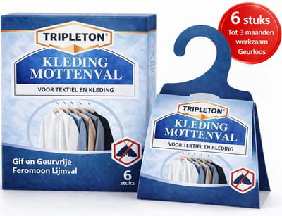 Tripleton® Kledingmotten Mottenval 6 Stuks - Kledingmottenval - Feromoonval - Kledingmot - Mottenvallen - Alternatief Voor Mottenballen