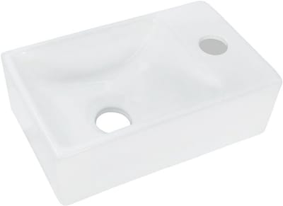 Mini Fontein - Wastafel Toilet - Gastentoilet Ruimte - Links Kraangat - 30x19x10cm - Wit